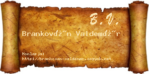 Brankován Valdemár névjegykártya
